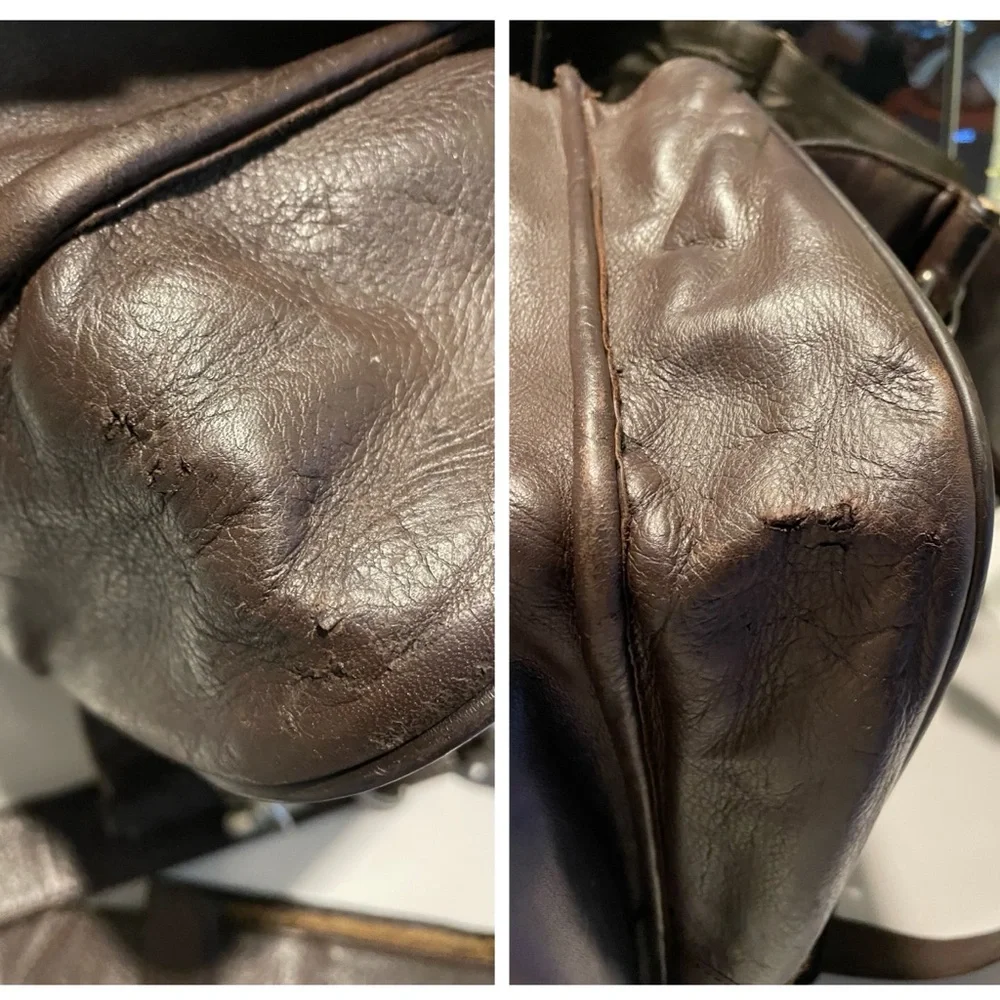 Kenneth Cole Reaction Chocolate Brown Leather Briefcase